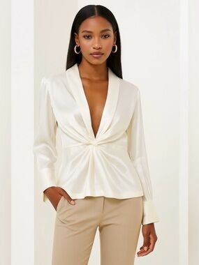 Vintage Designer Jackie Jon New York Iridescent Pearl Formal Blouse